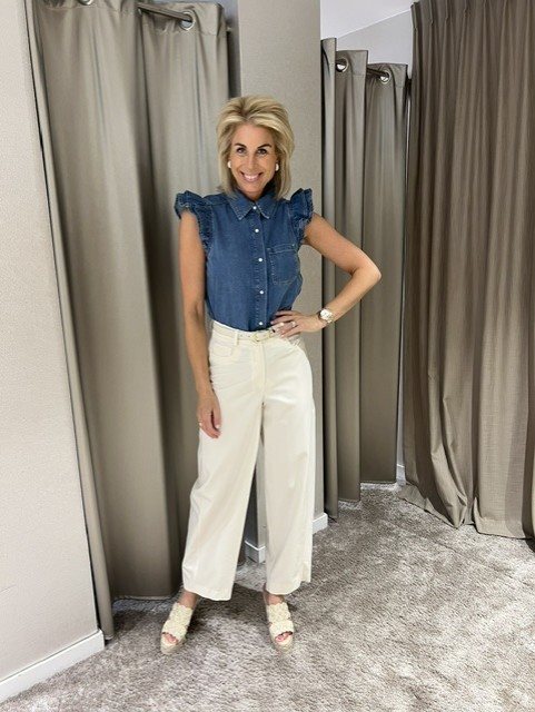 Ba&sh Blouse Denim Blauw